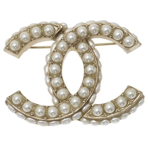 chanel gold and faux pearl beaded cc brooch chanel.com|chanel quilted brooch.